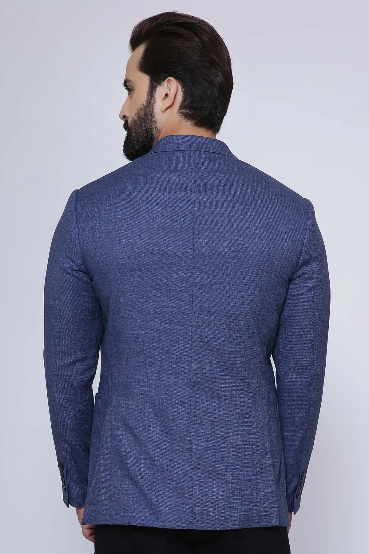 Casual Slim Fit Blue Coat with 2 Buttons