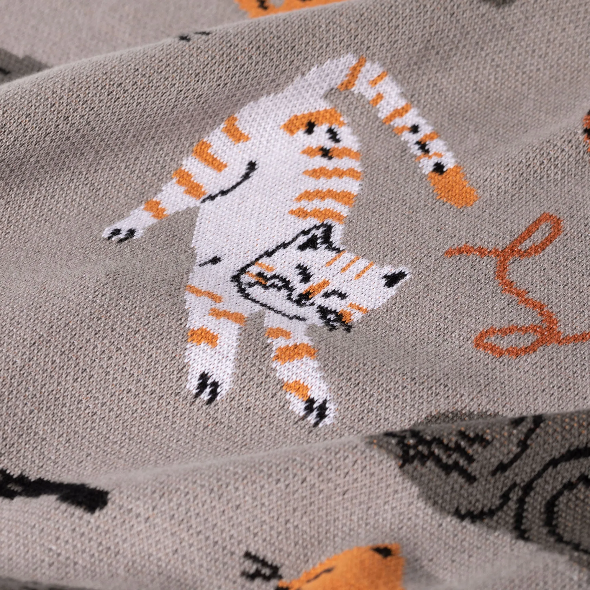 Cat Cotton Knit Throw