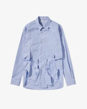 CDG Shirt Men's Frayed Shirt  Blue Stripe