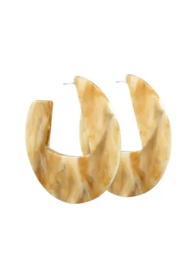 Celisse Acrylic Flat Hoops-Beige