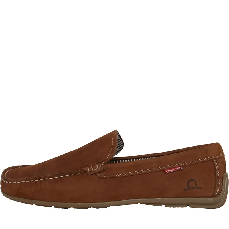 Chatham Marine Mens Tan Leather Driving Moccasins