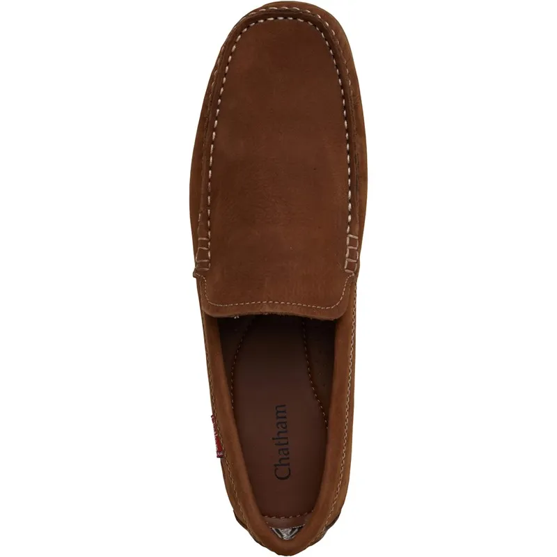 Chatham Marine Mens Tan Leather Driving Moccasins