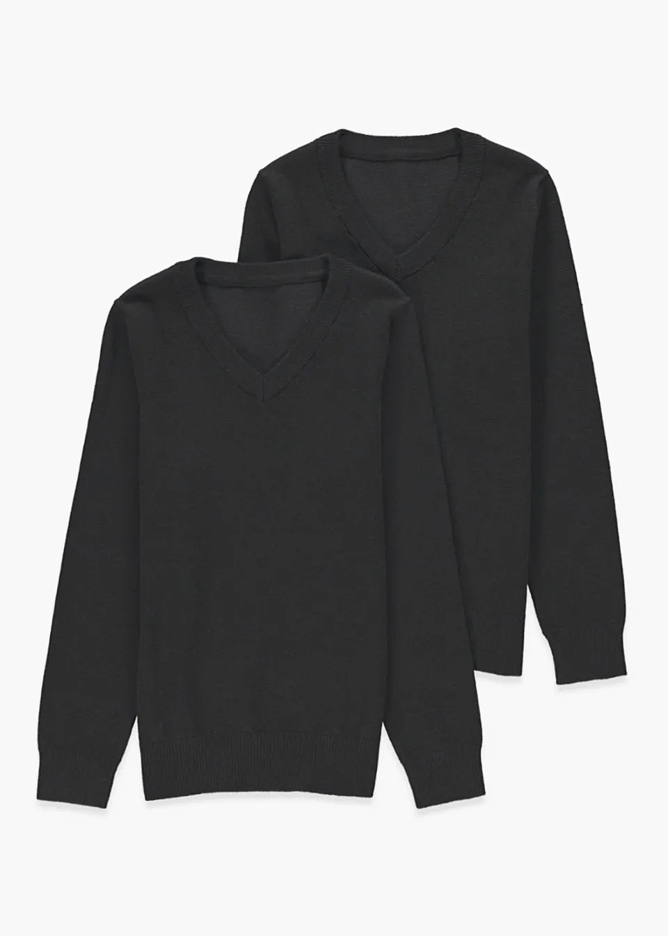 Children's 2-Pack Black V-Neck School Sweaters (Ages 3-13)