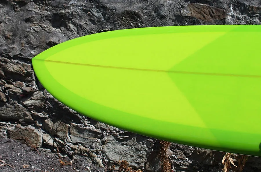 Christenson Flat Tracker Surfboard (Lime Tint) - 7'6