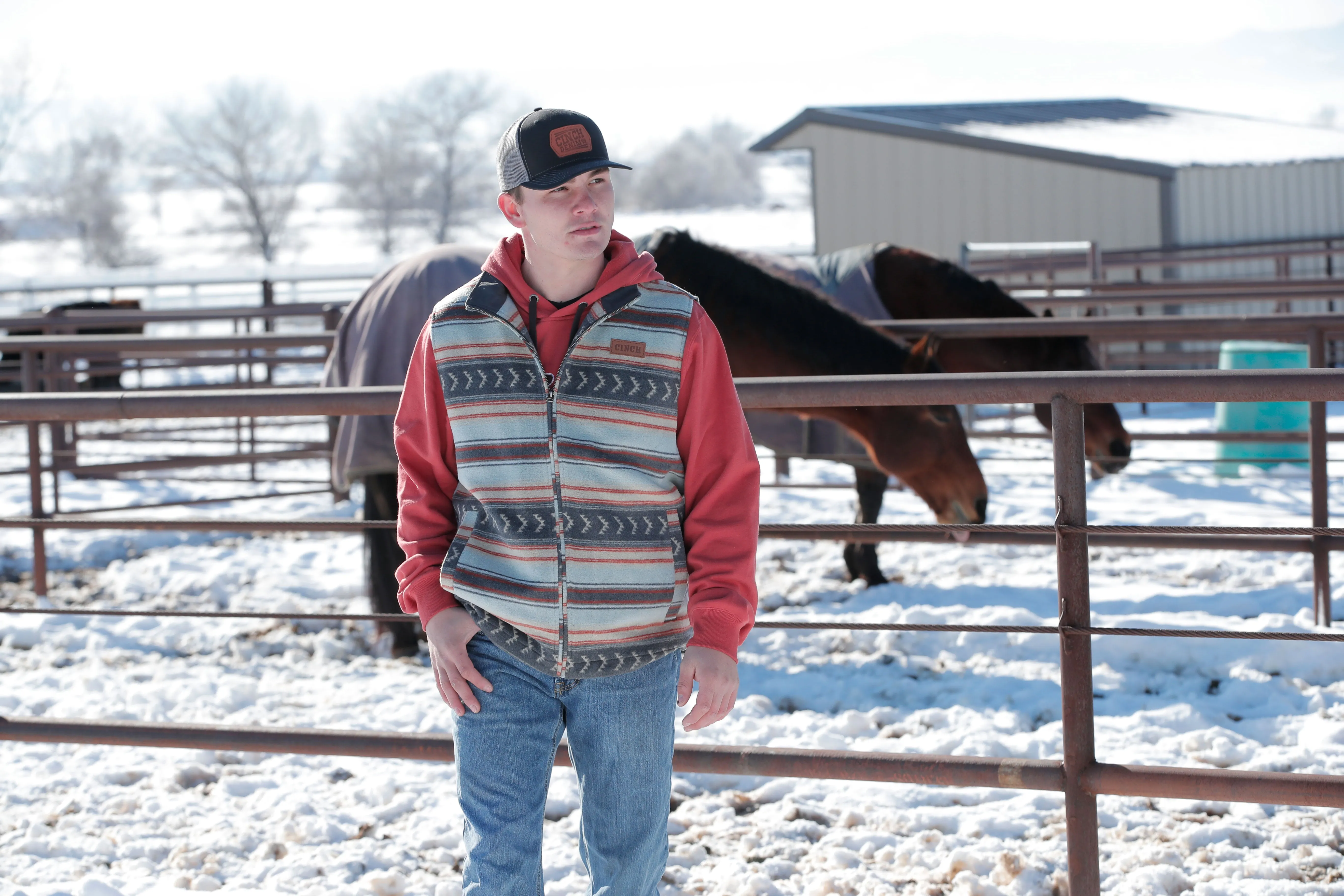 Cinch Blanket Stripe Twill Vest for Men