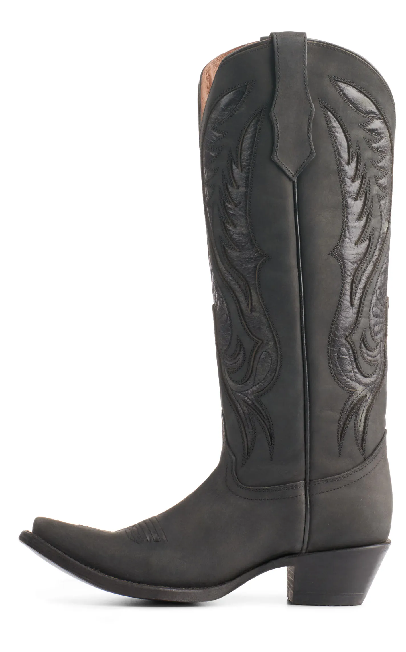 Circle G Women's Black Cowboy Boots with Inlays Snip Toe