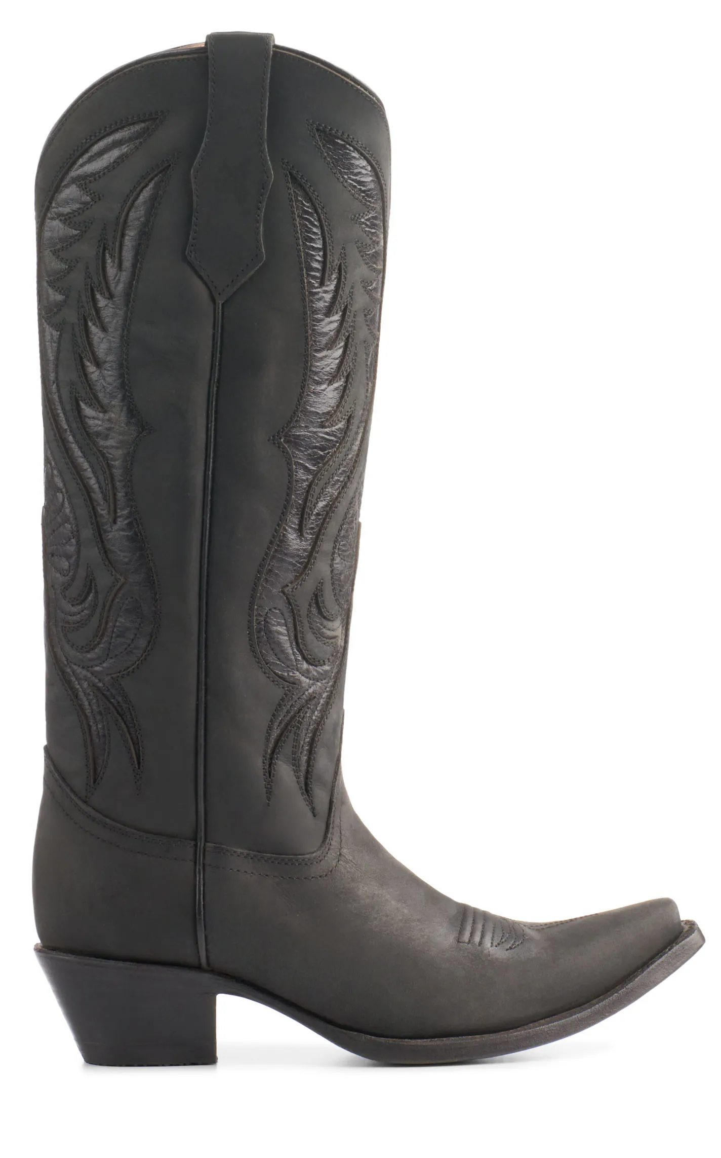 Circle G Women's Black Cowboy Boots with Inlays Snip Toe