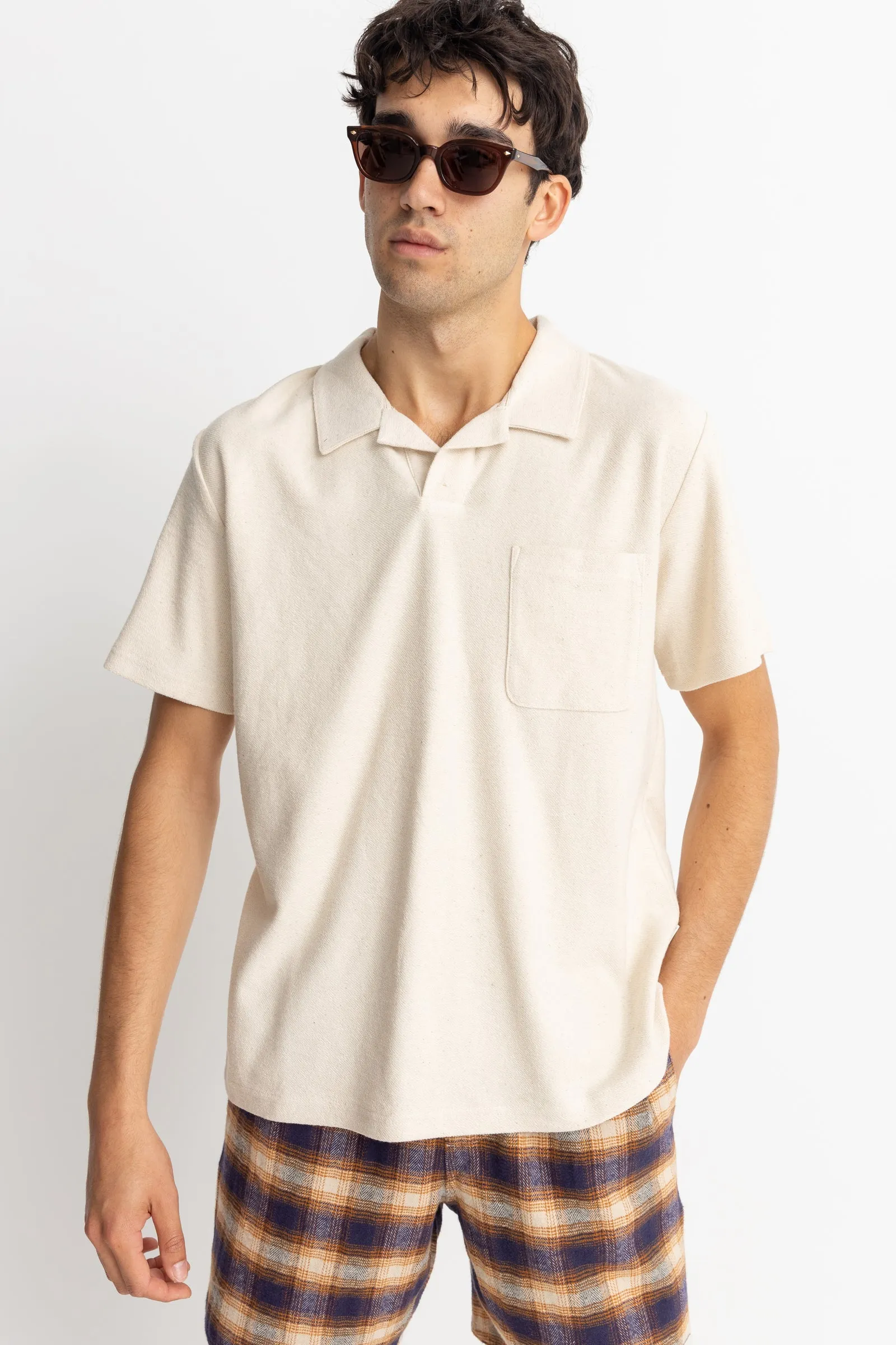 Classic Terry Cloth Polo Shirt - Beige