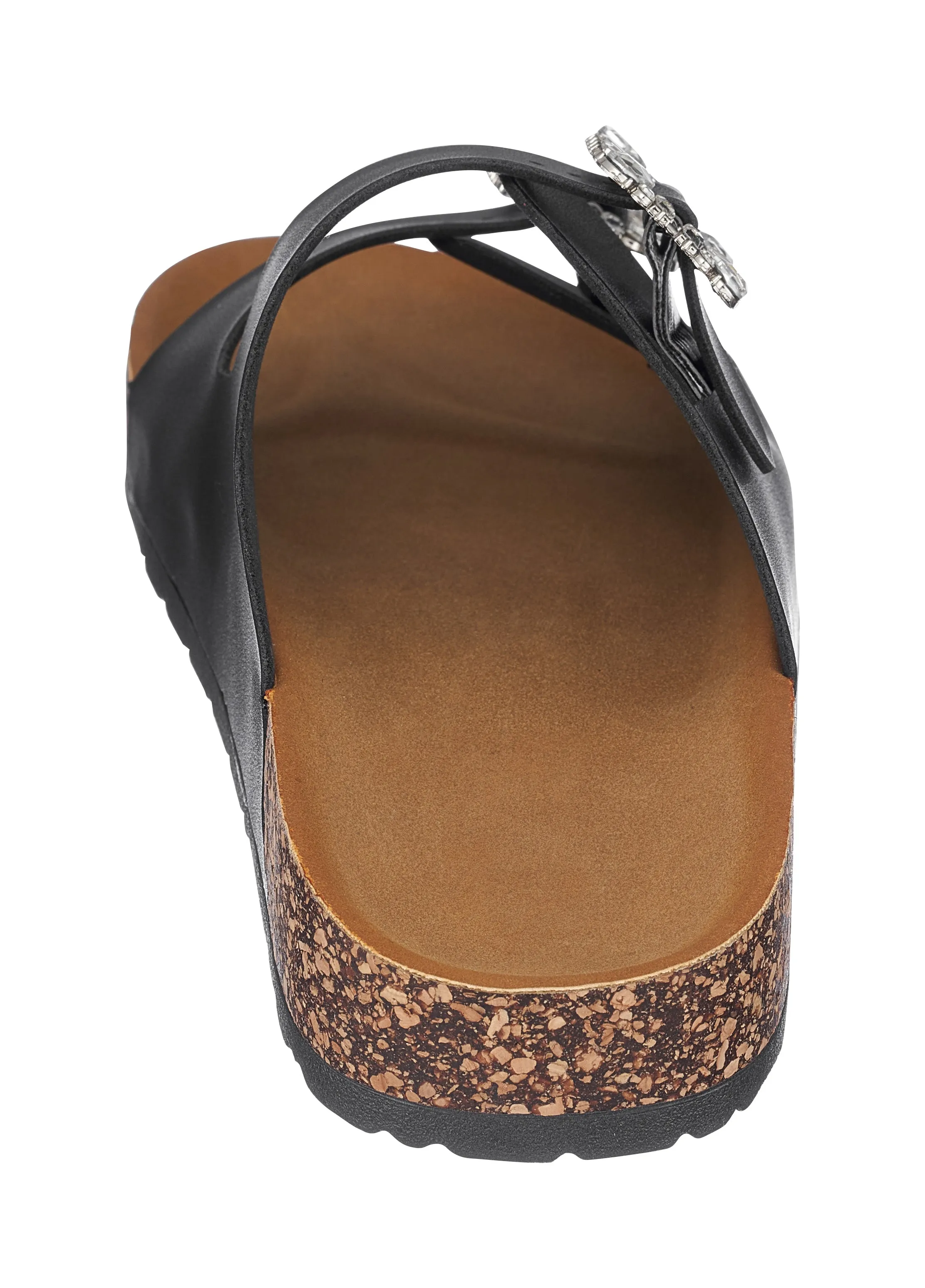 Claudia Black Footbed Sandals