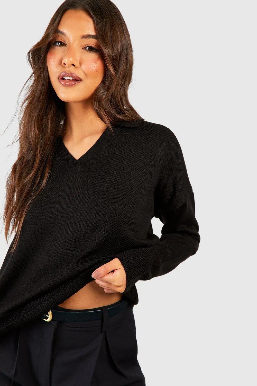 Collared jumpers and cardigans on boohoo.