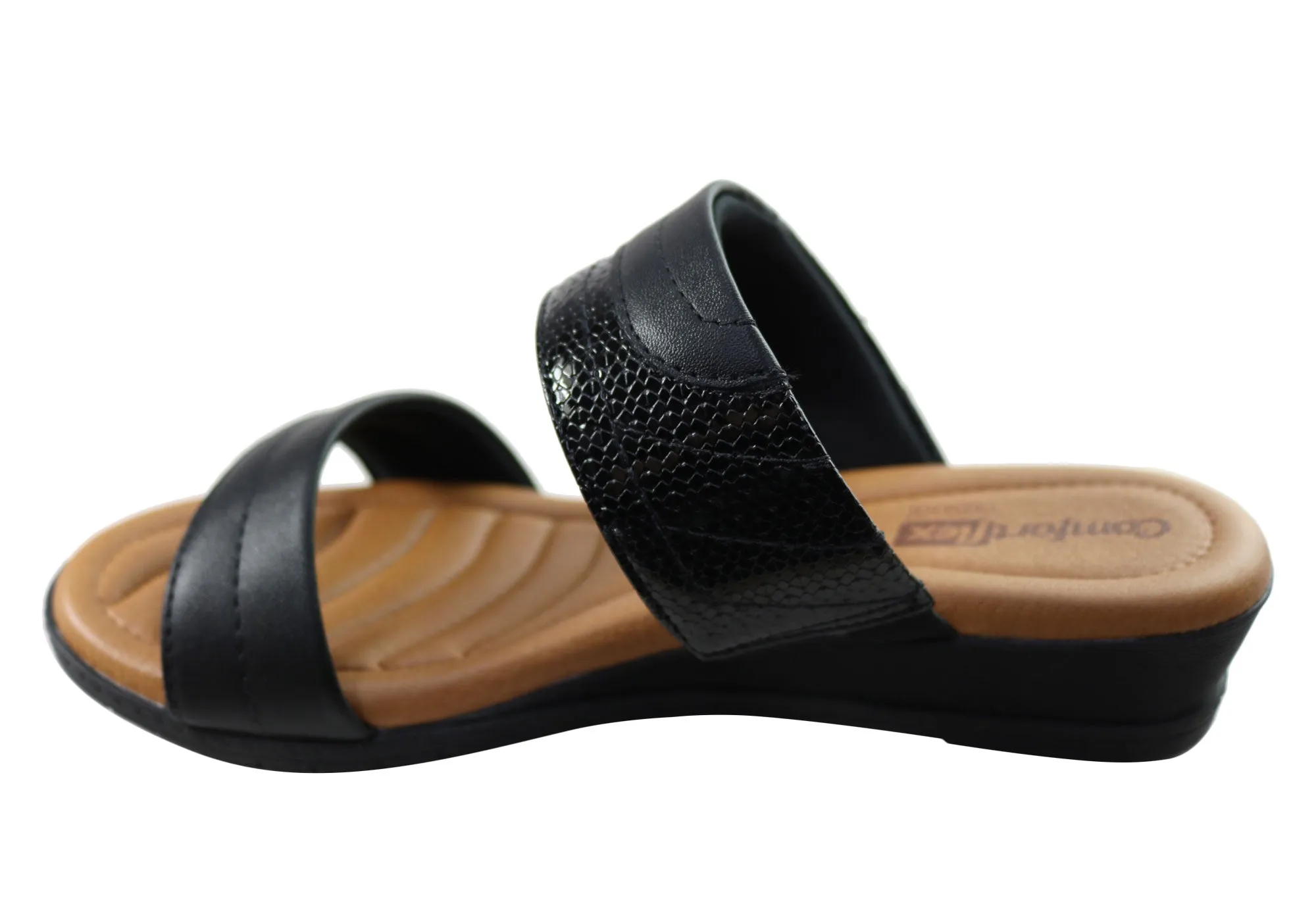 Comfortflex Cianne Womens Comfort Wedge Slides Sandals Made In Brazil