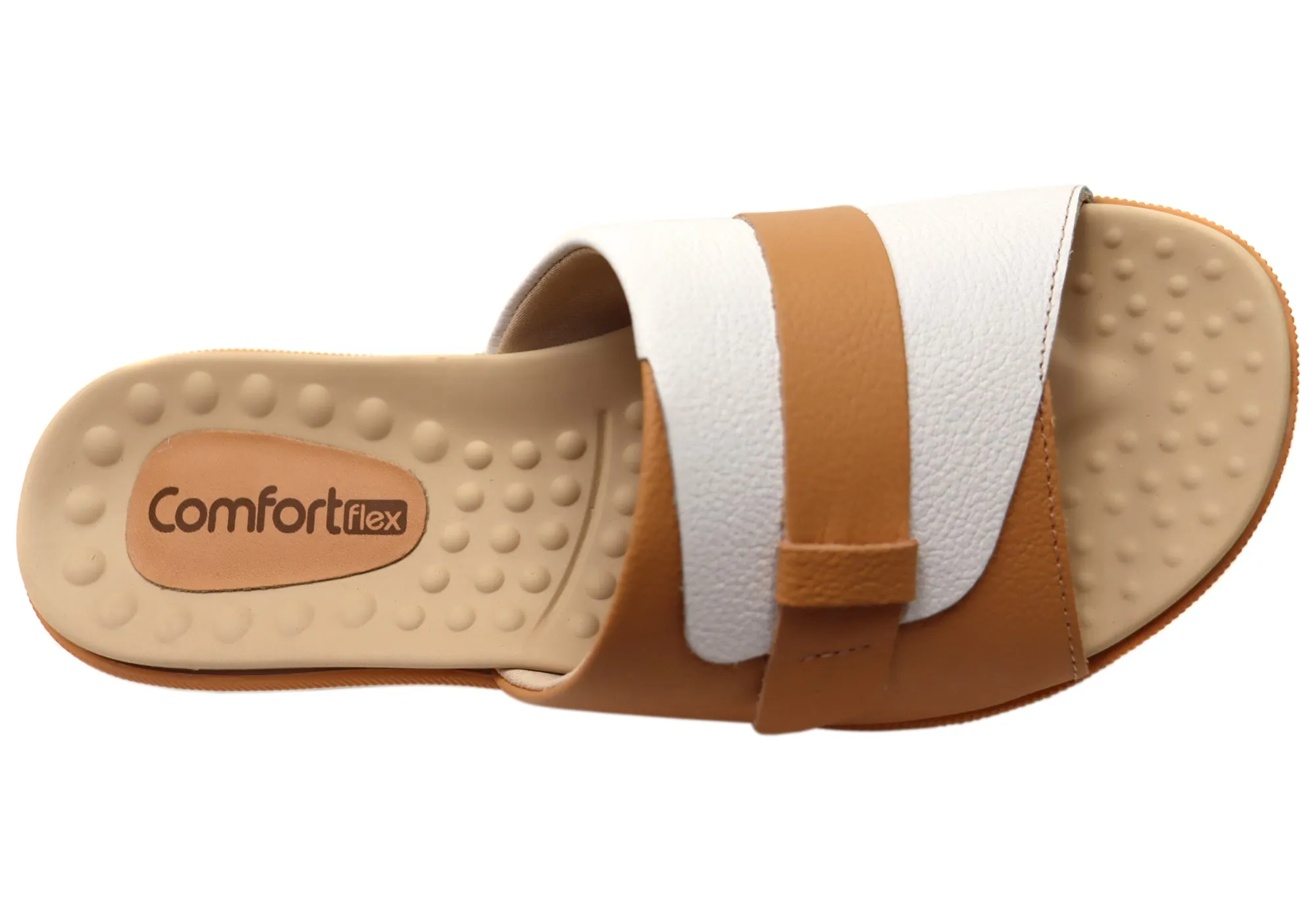 Comfortflex Samantha Womens Leather Slides Sandals Made In Brazil