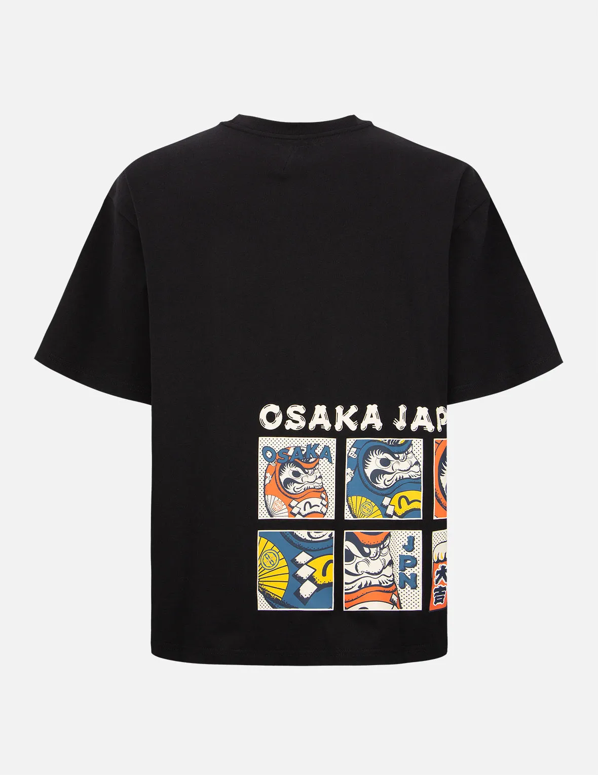 Comic Style Daruma Graphic Print T-Shirt