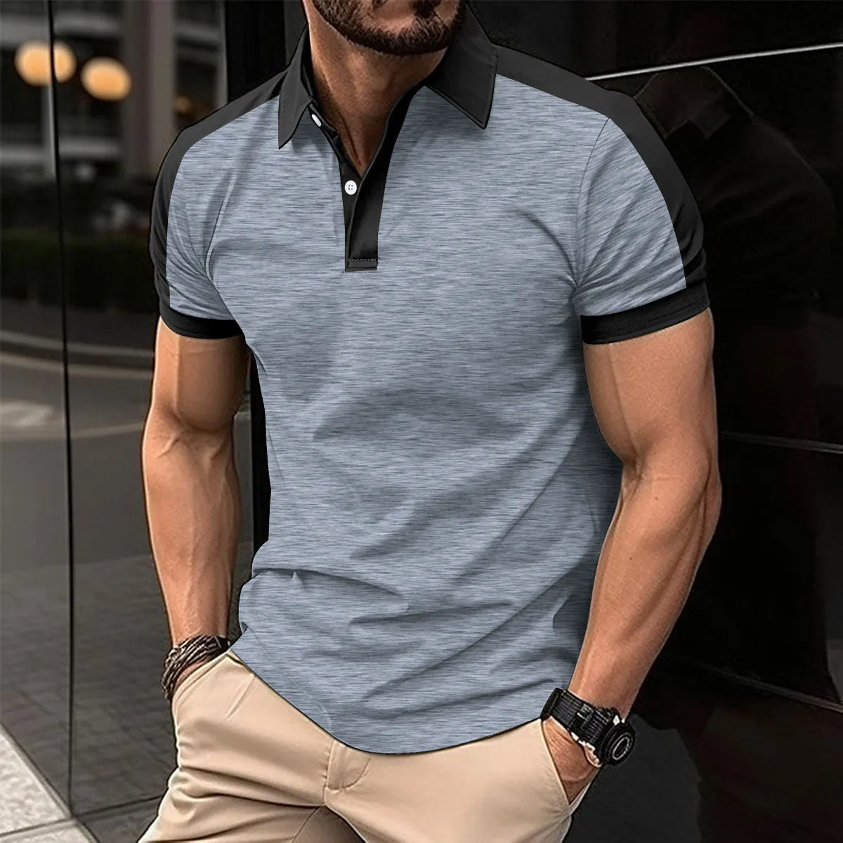 Contrast Trim Polo Top