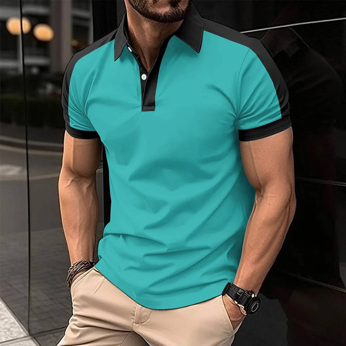 Contrast Trim Polo Top