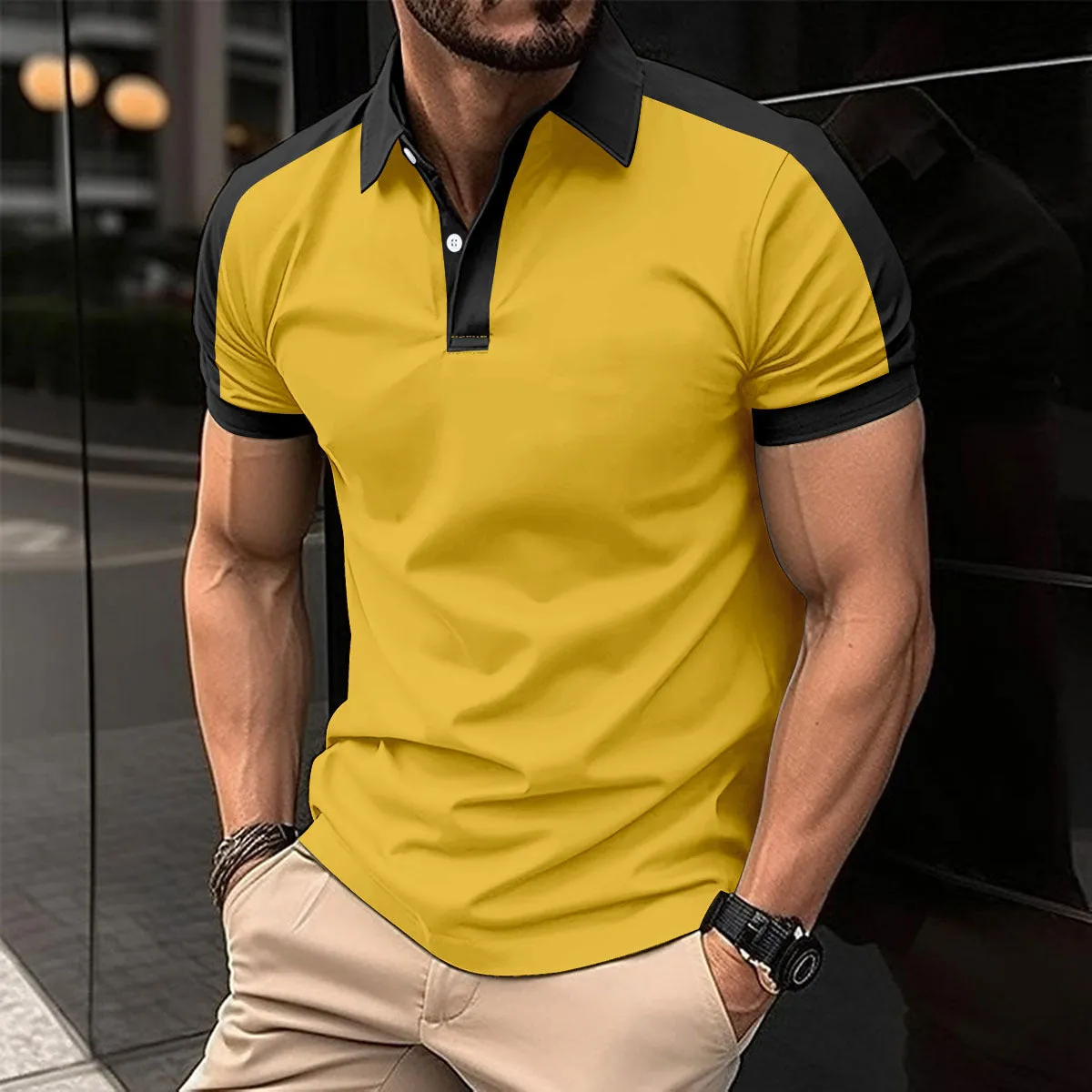 Contrast Trim Polo Top