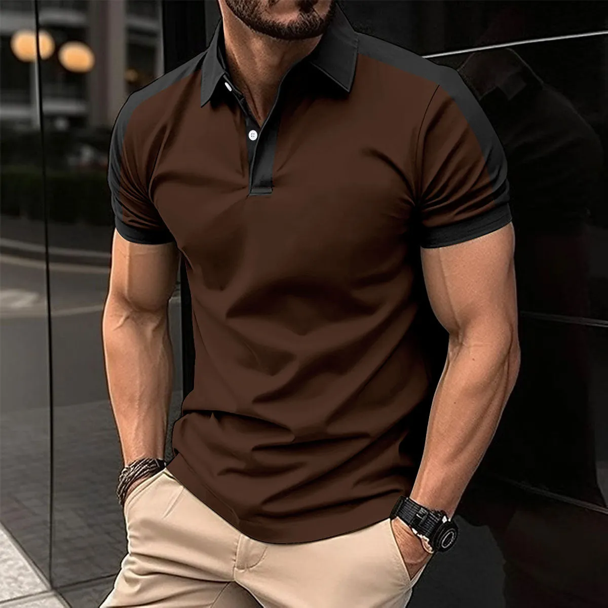 Contrast Trim Polo Top