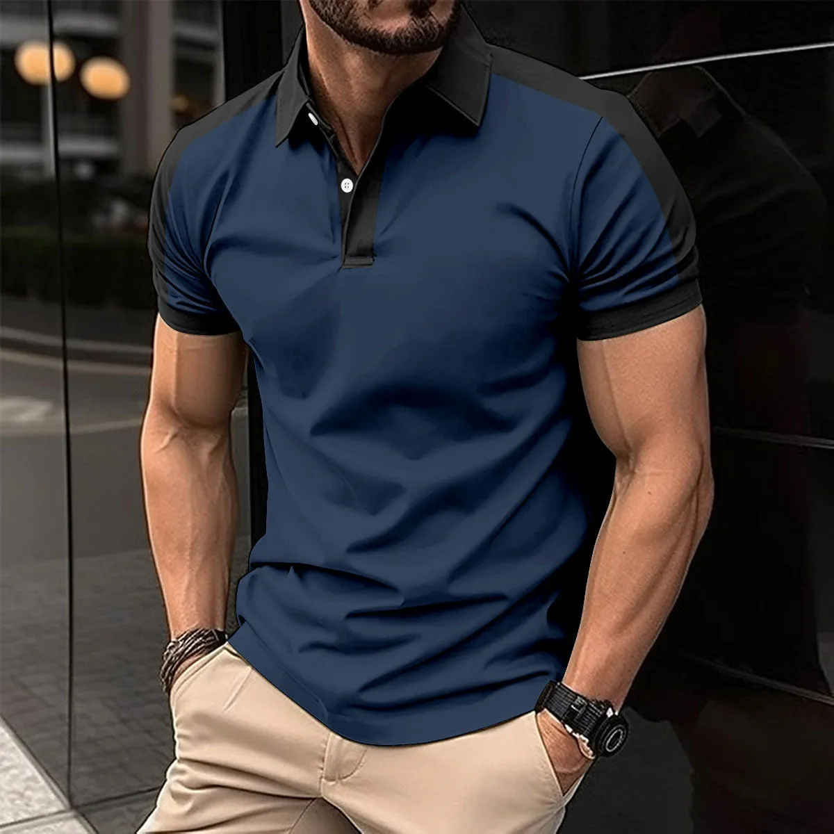 Contrast Trim Polo Top