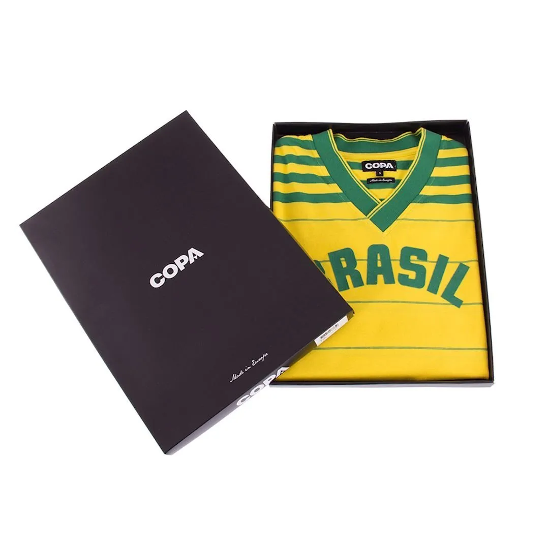 COPA Football - Brazil Retro Football Shirt 1984 + Zico 10 (Photo Style)