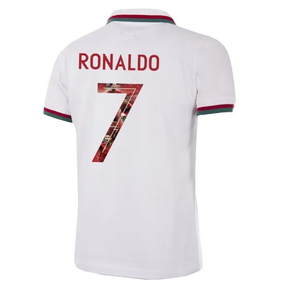 COPA Football - Portugal etro Footbaal Shirt Away 1972 + Ronaldo 7 (Photo Style)