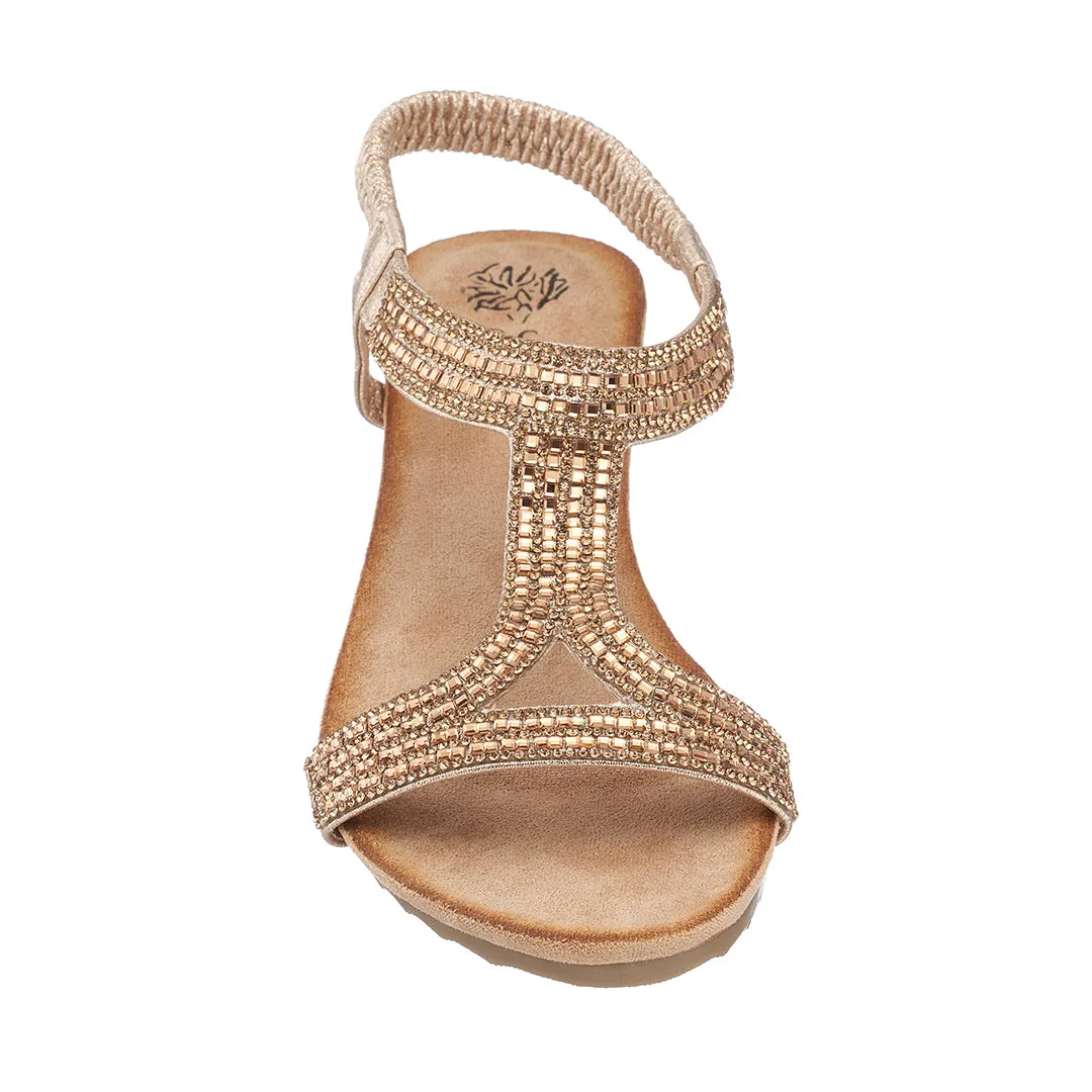 Coretta Rose Gold Wedge Sandals