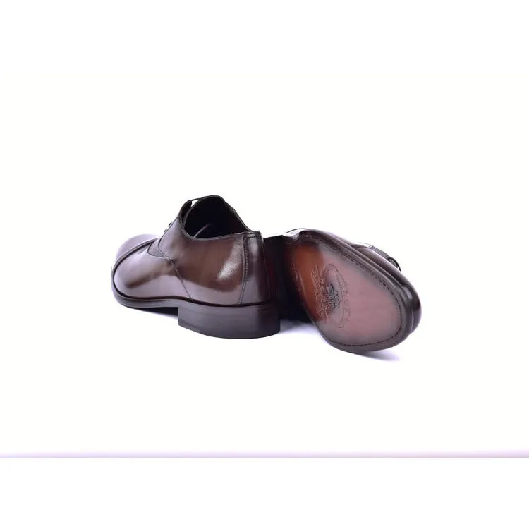 Corrente C001201-5256 Men's Shoes Brown Deer-Skin Leather Dress/Formal Cap-Toe Oxfords (CRT1459)