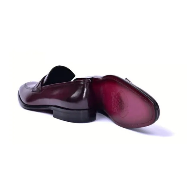 Corrente C0435-6797 Men's Shoes Burgundy Calf-Skin Leather Dress/Formal Loafers (CRT1457)