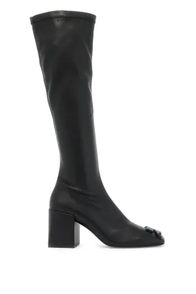 Courreges Black Faux Leather Stretch Boots