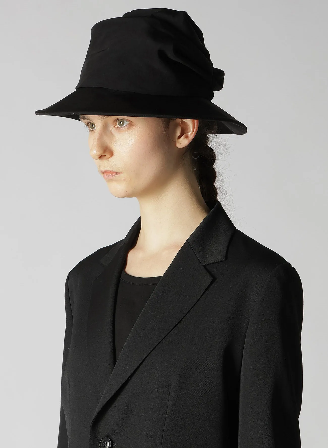 CREPE de CHINE DRAPE TUCKED HAT