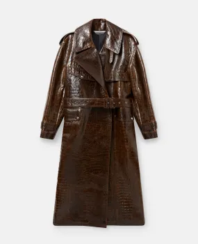 Embossed Crocodile Trench Coat