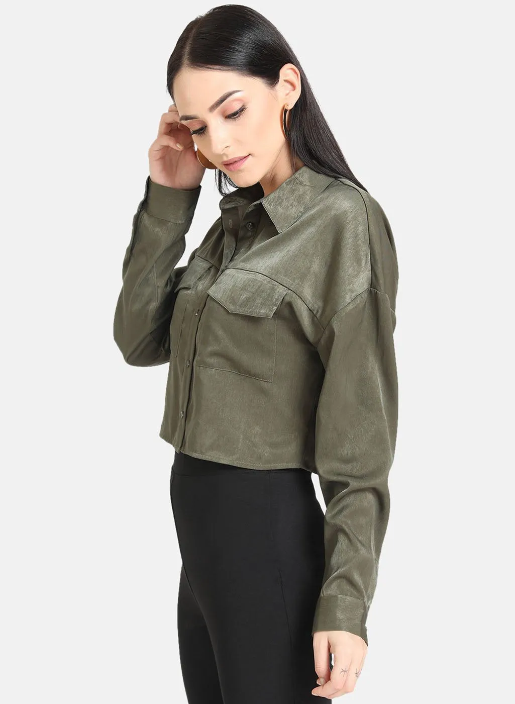 Cropped Satin Blouse