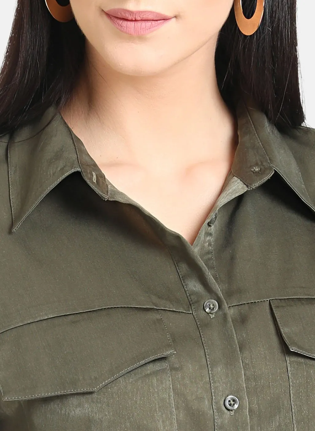 Cropped Satin Blouse