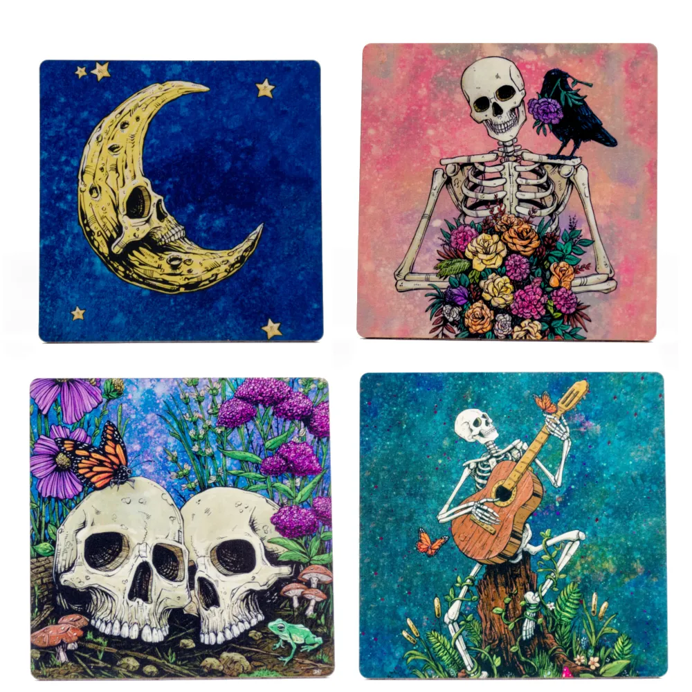 David Lozeau Skeleton Coaster Set