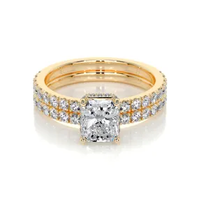 Deborah Lab Grown Diamond Bridal Set -18K Yellow Gold