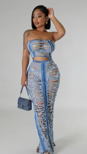 Denim Skirt Set