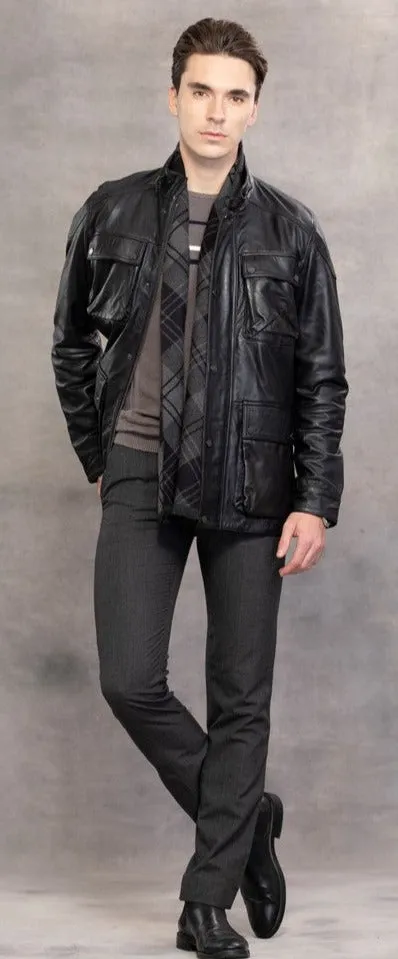 Dennis Men's Lambskin Utility Jacket