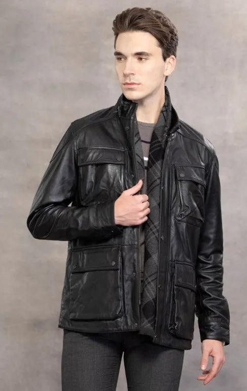 Dennis Men's Lambskin Utility Jacket