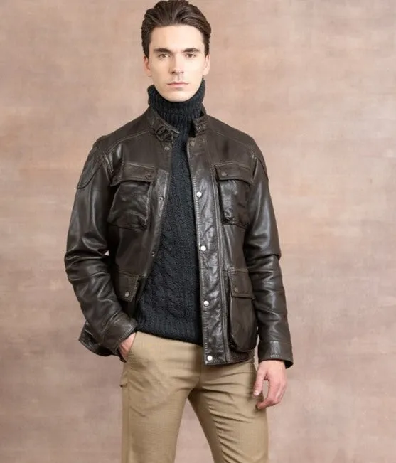 Dennis Men's Lambskin Utility Jacket