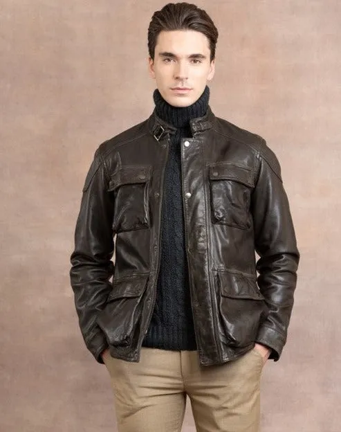 Dennis Men's Lambskin Utility Jacket