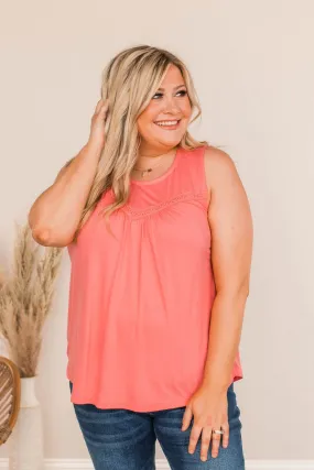 Beautiful Coral Knit Tank Top - Devoted Darling