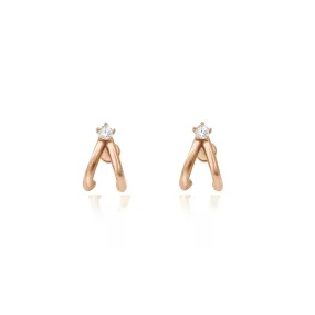 Double Suspender Diamond Stud Earring