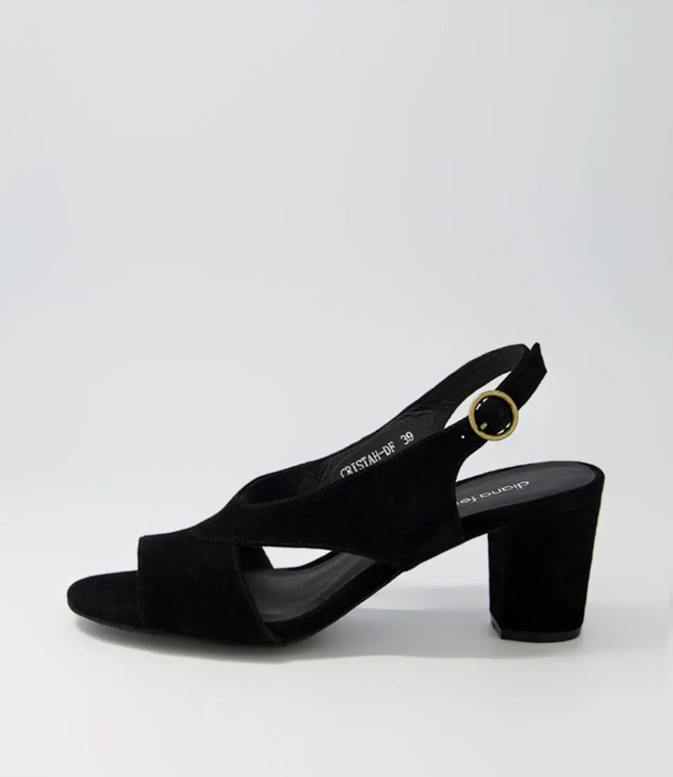 DIANA FERRARI Cristah Black Suede Sandals