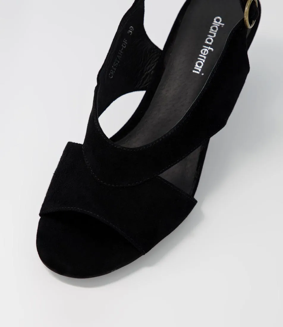 DIANA FERRARI Cristah Black Suede Sandals