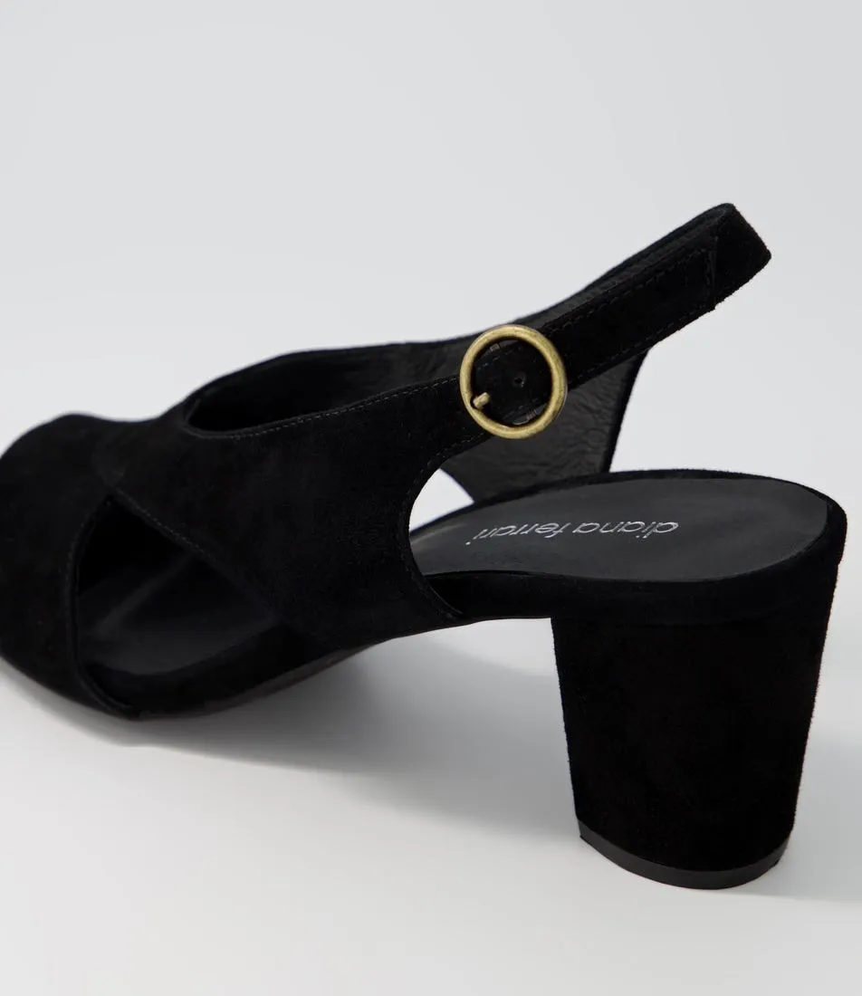 DIANA FERRARI Cristah Black Suede Sandals