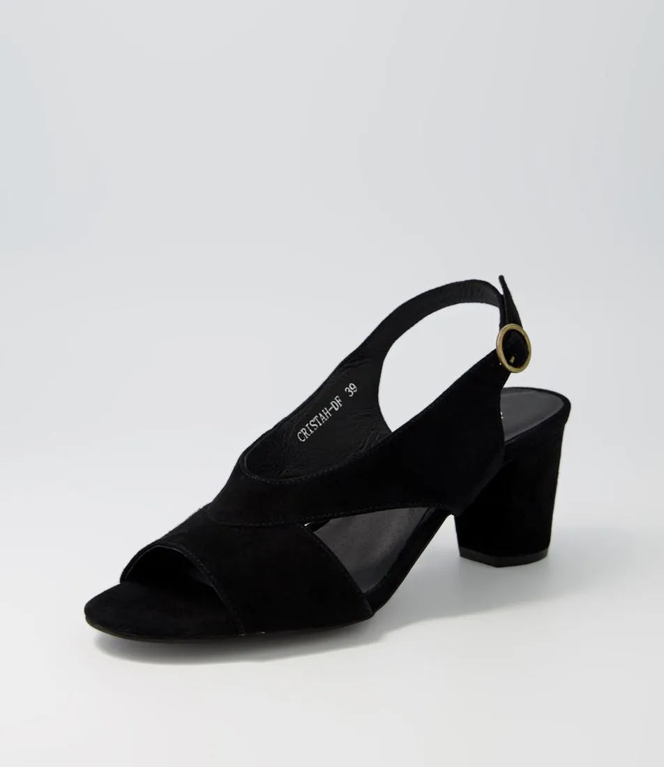 DIANA FERRARI Cristah Black Suede Sandals