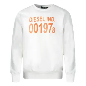 Diesel White Sweater with 001978 Logo - Jumpers and Cardigans