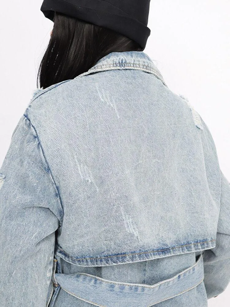 Denim Trench Coat distressed.