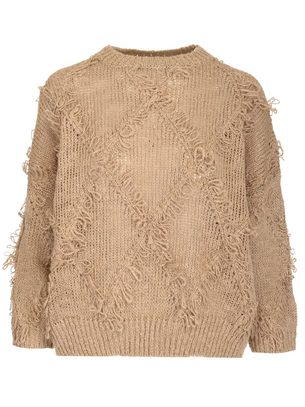 Distressed Fine Knit Jumper by Brunello Cucinelli