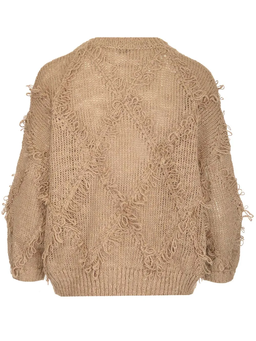 Distressed Fine Knit Jumper by Brunello Cucinelli