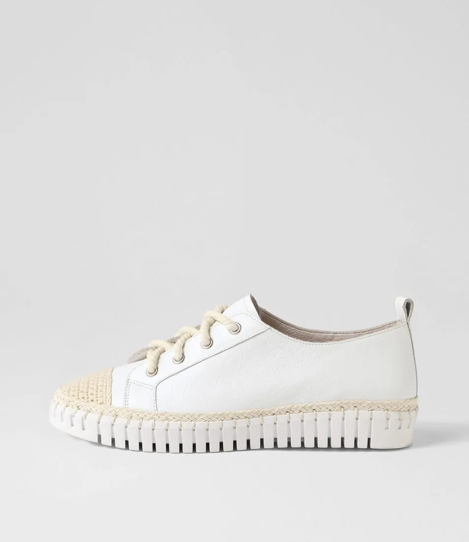 DJANGO & JULIETTE Harena White Leather Sneakers